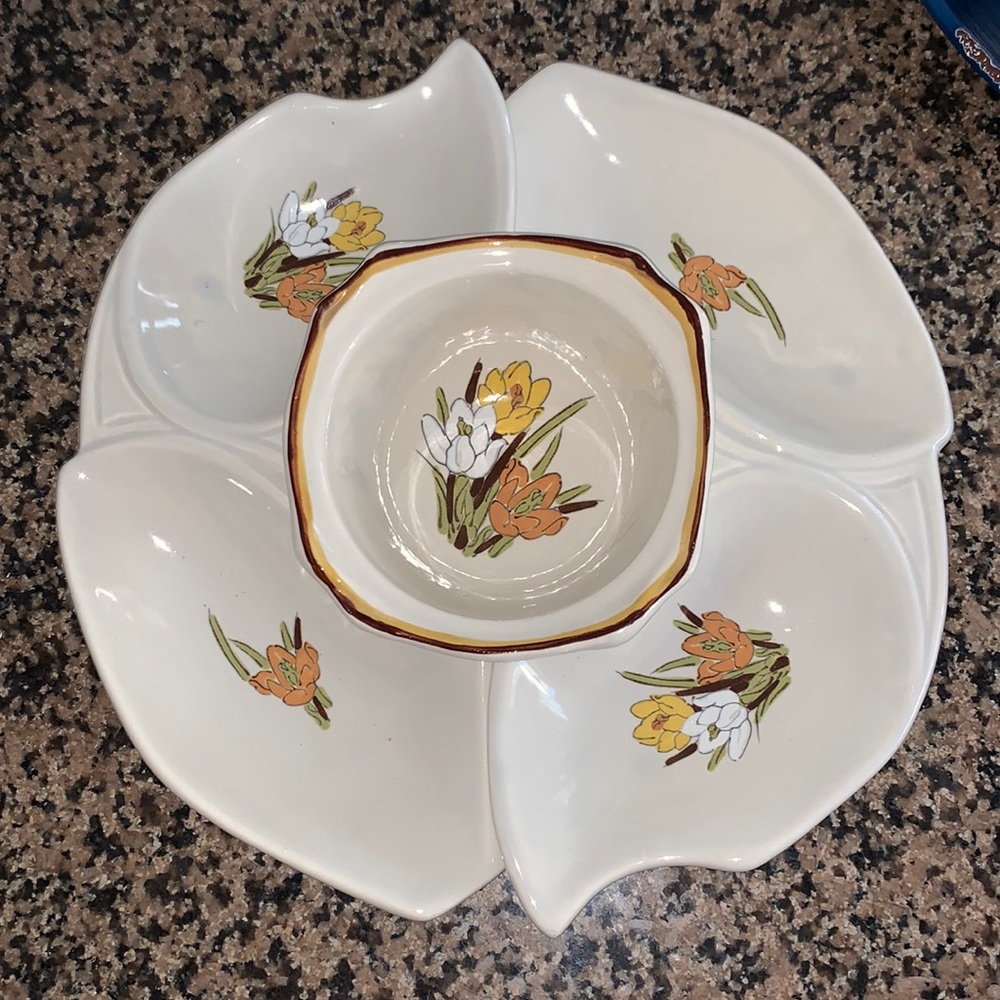 Vintage Cal Orig USA Chip & Dip Tray/Server